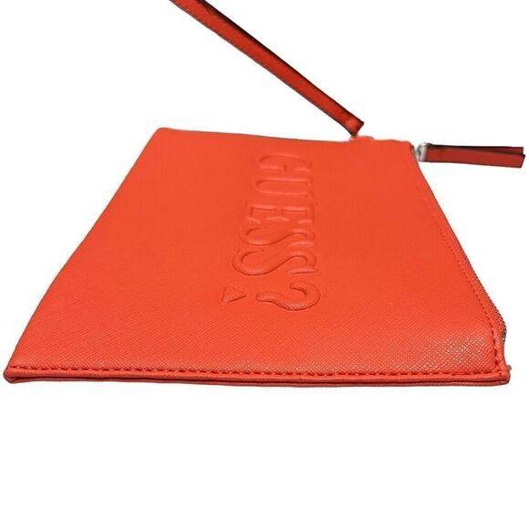 Guess‎ Handbag Women’s Orange Wristlet Spellout Rectangle Wallet Luxury Pumpkin - Picture 2 of 10